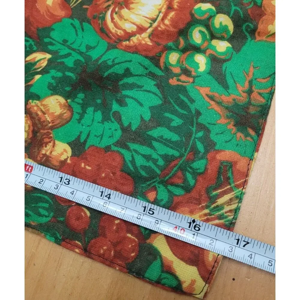 Vtg Set 4 Fall Harvest Gourds Thanksgiving Cloth Placemats Table Veggies